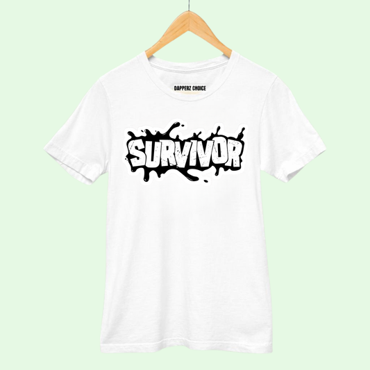“SURVIVOR” Premium Regular Fit T-Shirt | 100% cotton, 180 GSM