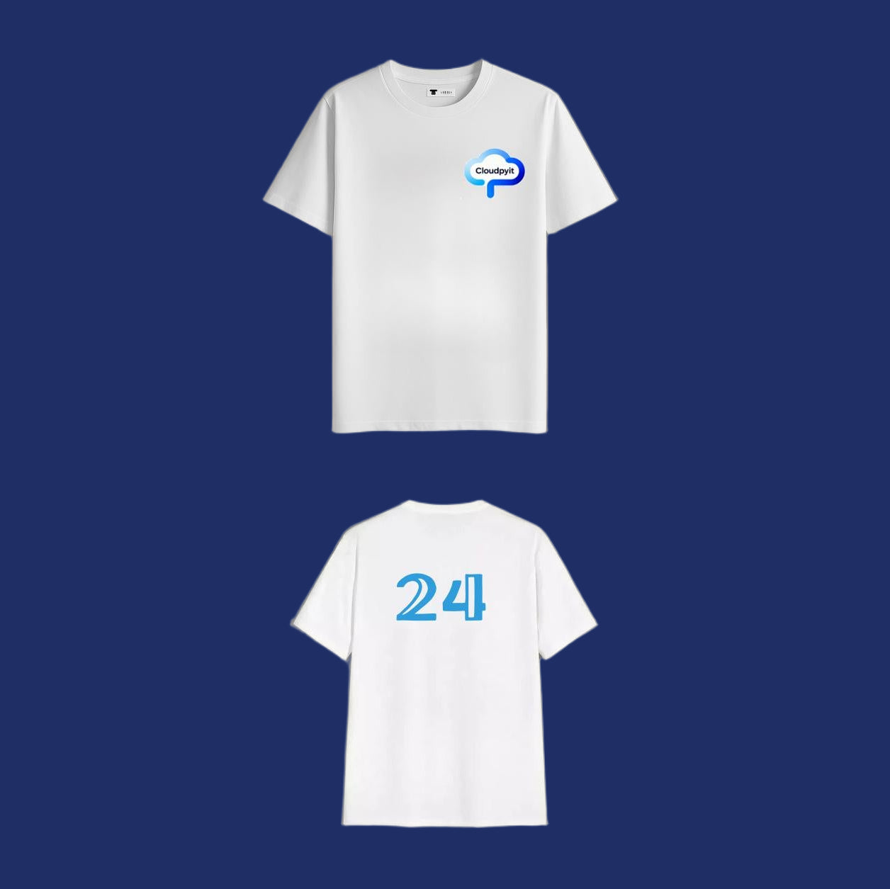 Customized oversized T shirts with logo and number of IT company