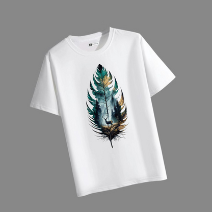 MEN'S NATURE-INSPIRED | PREMIUM PRINTED WHITE EDITION OVERSIZED T-SHIRT