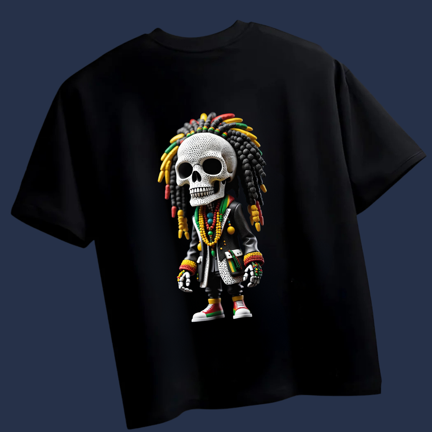 Rasta skull graphic EDITION Tee | 240 GSM PREMIUM Oversized T-shirt