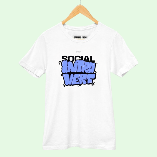 “SOCIAL INTROVERT” Premium Regular Fit T-Shirt | 100% cotton, 180 GSM