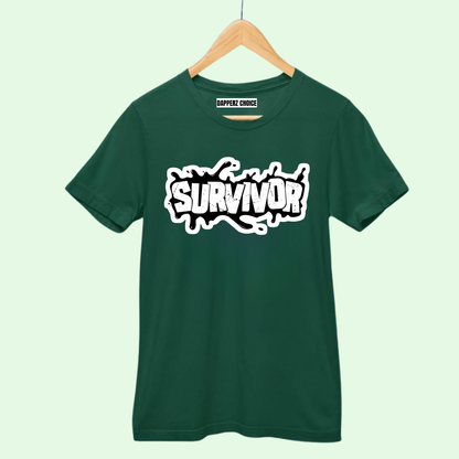 “SURVIVOR” Premium Regular Fit T-Shirt | 100% cotton, 180 GSM