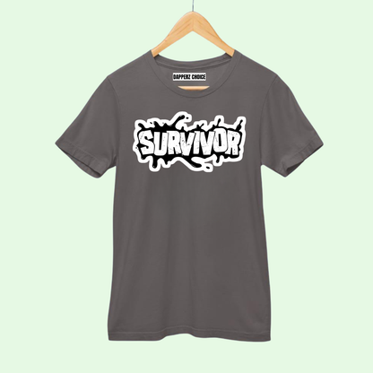 “SURVIVOR” Premium Regular Fit T-Shirt | 100% cotton, 180 GSM