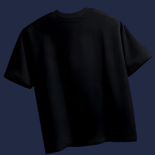 Elite “DIGITAL GHOST” Oversized Black Tee | 240GSM FRENCH TERRY 100% COTTON