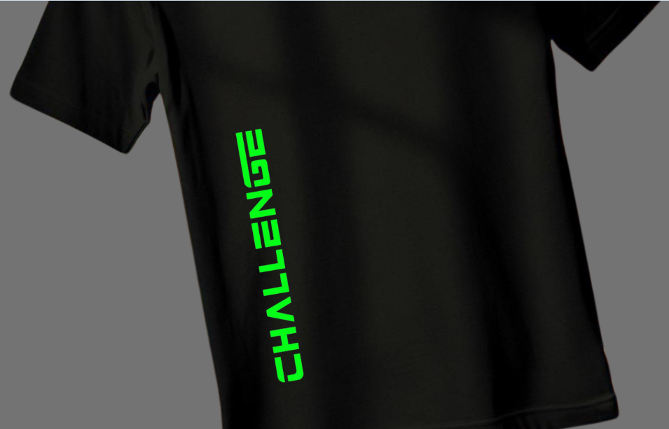 MEN'S ELECTRIC GREEN CHALLENGE EDITION | PRINTED PREMIUM BLACK OVERSIZED T-SHIRT