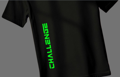 MEN'S ELECTRIC GREEN CHALLENGE EDITION | PRINTED PREMIUM BLACK OVERSIZED T-SHIRT