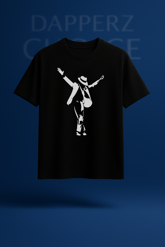 iconic “MOONWALK LEGEND” premium black oversized T-shirt | 100% premium French Terry cotton (240 GSM)