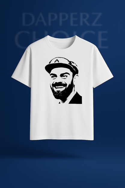 Bold “URBAN ICON VIRAT KOHLI FAN EDITION" premium white oversized T-shirt