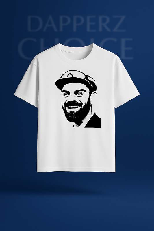 Bold “URBAN ICON VIRAT KOHLI FAN EDITION" premium white oversized T-shirt