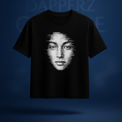 Elite “DIGITAL GHOST” Oversized Black Tee | 240GSM FRENCH TERRY 100% COTTON