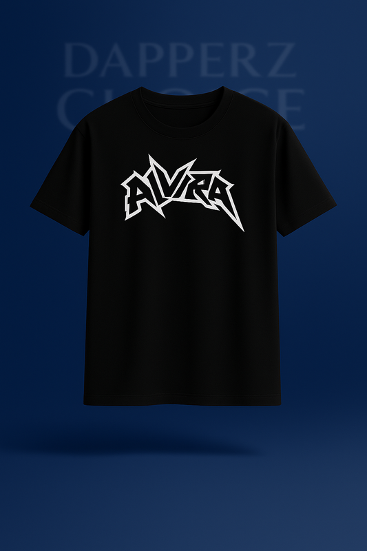 “ALVRA EDGE” Premium Black Oversized T-Shirt | 240 GSM FRENCH TERRY 100% COTTON