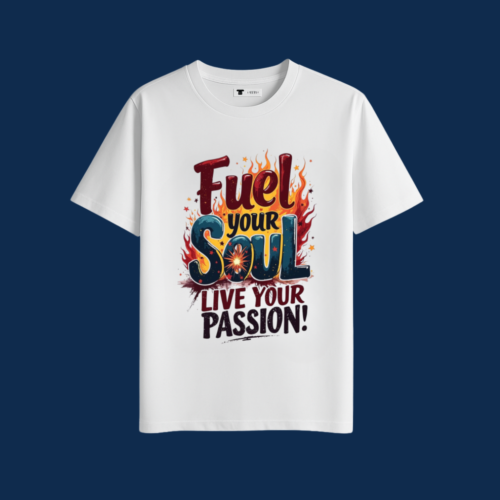 Fuel Your Soul Oversized Graphic Tee – Ignite Your Passion edition