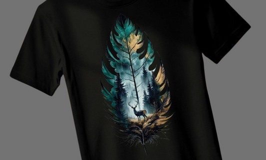 MEN'S NATURE-INSPIRED | PREMIUM PRINTED BLACK  EDITION OVERSIZED T-SHIRT
