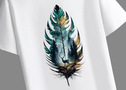 MEN'S NATURE-INSPIRED | PREMIUM PRINTED WHITE EDITION OVERSIZED T-SHIRT