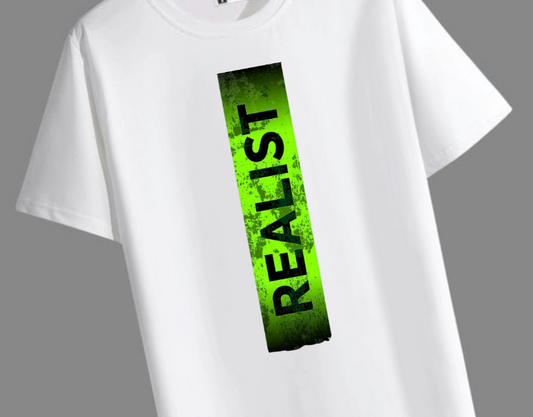 MEN'S BOLD REALIST PRINTED WHITE OVERSIZED T-SHIRT