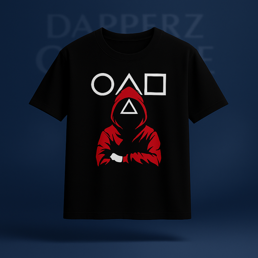 “SQUID GAME edition ” Premium Black Oversized T-Shirt | 240 GSM FRENCH TERRY 100% COTTON