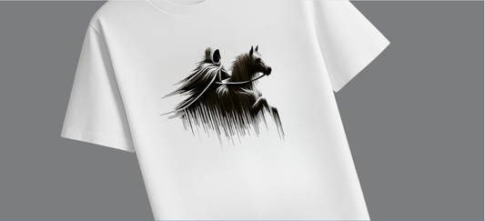 MEN'S HORSE RIDER PRINTED WHITE OVERSIZED T-SHIRT