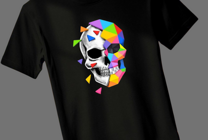 MEN'S BOLD & EDGY SKULL PRINTED BLACK OVERSIZED T-SHIRT